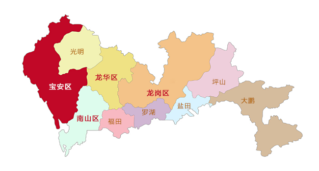 深圳市行政分区图